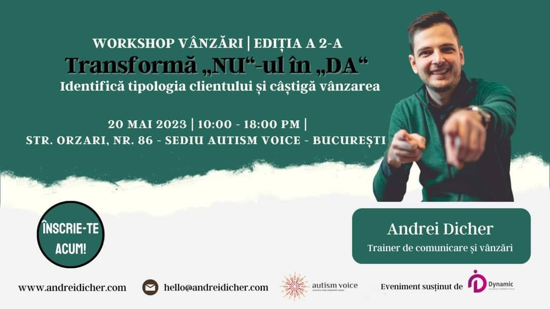 Workshop în vânzări: Transformă “NU”-ul în “DA”!
