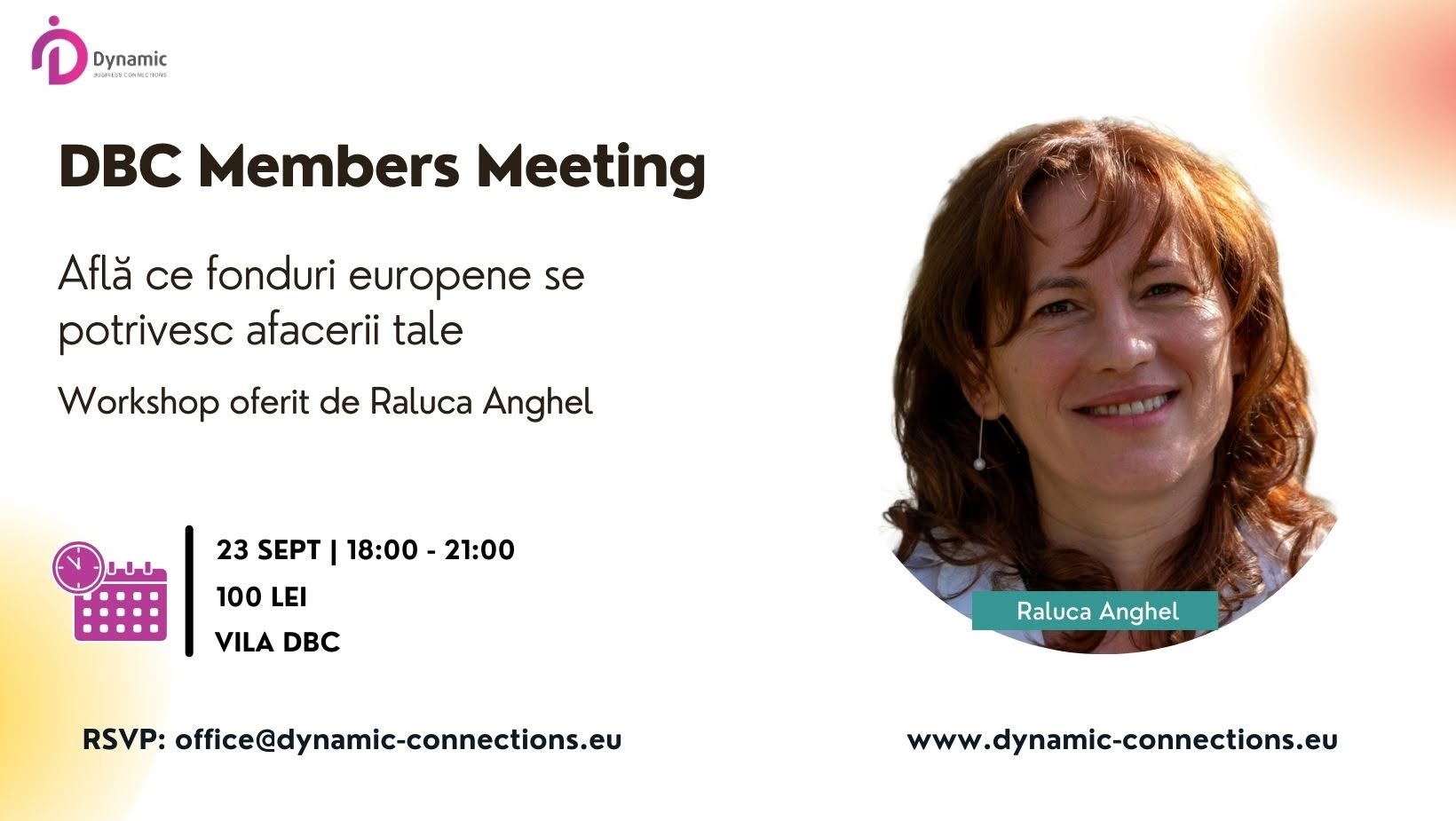 DBC Members Meeting: Află ce fonduri europene se potrivesc afacerii tale