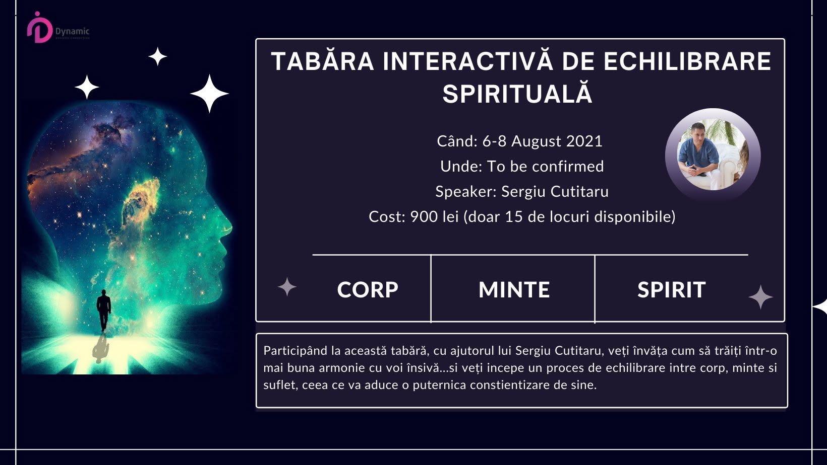 Tabăra interactivă de echilibrare Corp-Minte-Spirit cu Sergiu Cutitaru